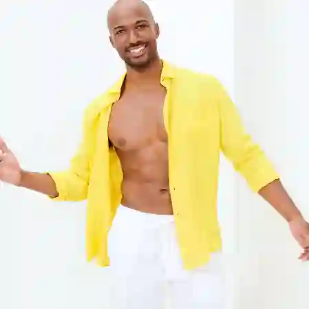 صورة Erkek Baie Keten Bermuda